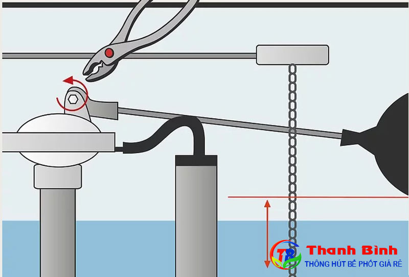 Cách sửa bồn cầu bị chảy nước liên tục do chỉnh phao nước quá giới hạn