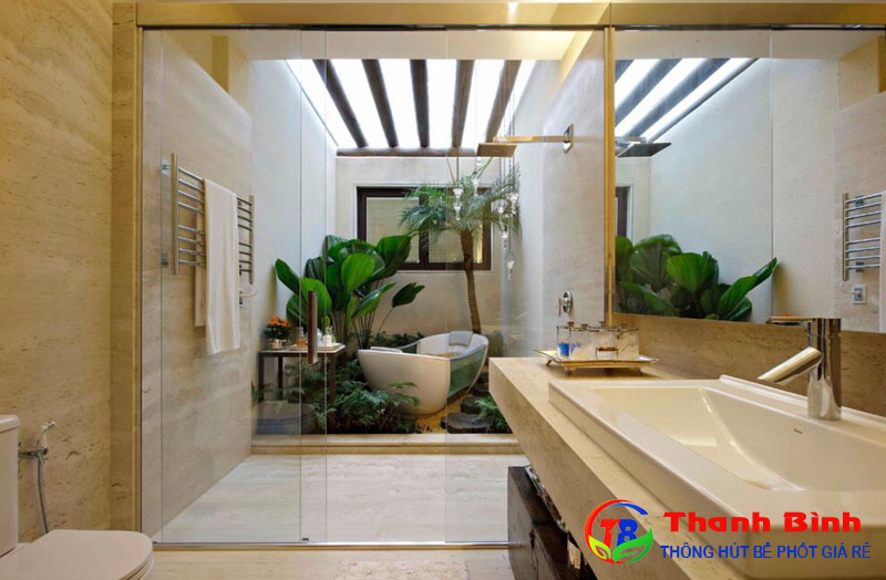 Các mẫu thiết kế thiết kế phòng vệ sinh đẹp phong cách nhiệt đới